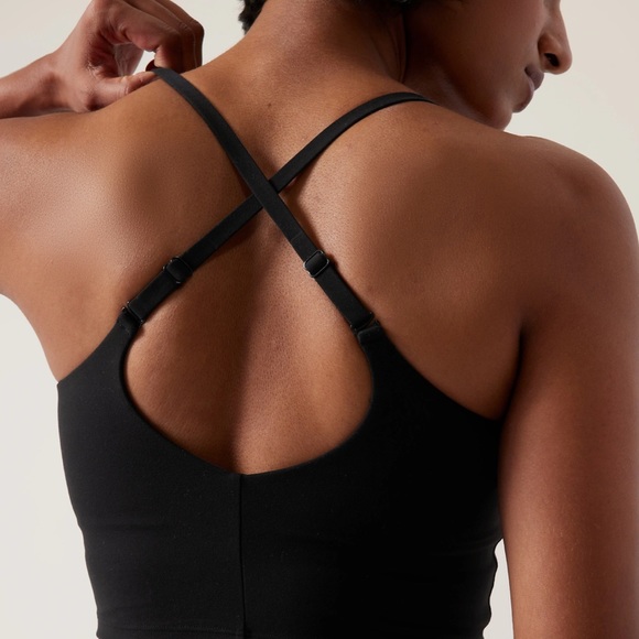 NWT Athleta Elation V-Neck Crop D-DD in Black - Picture 3 of 11